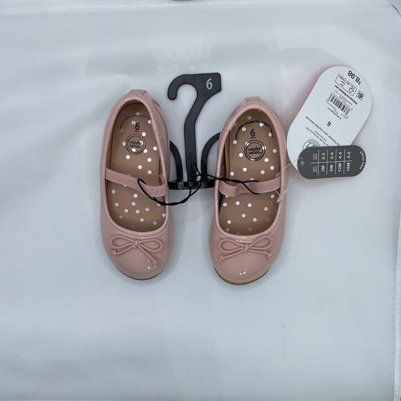 Toddler Girls Pink Patent Bow Mary Jane Flats Size 6 baby - Picture 4 of 5